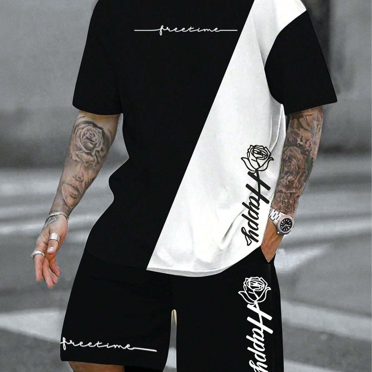 Line Logo Men's Sports Digital 3DT Shirt Short Sleeve GLOBAL GRAB STORE
