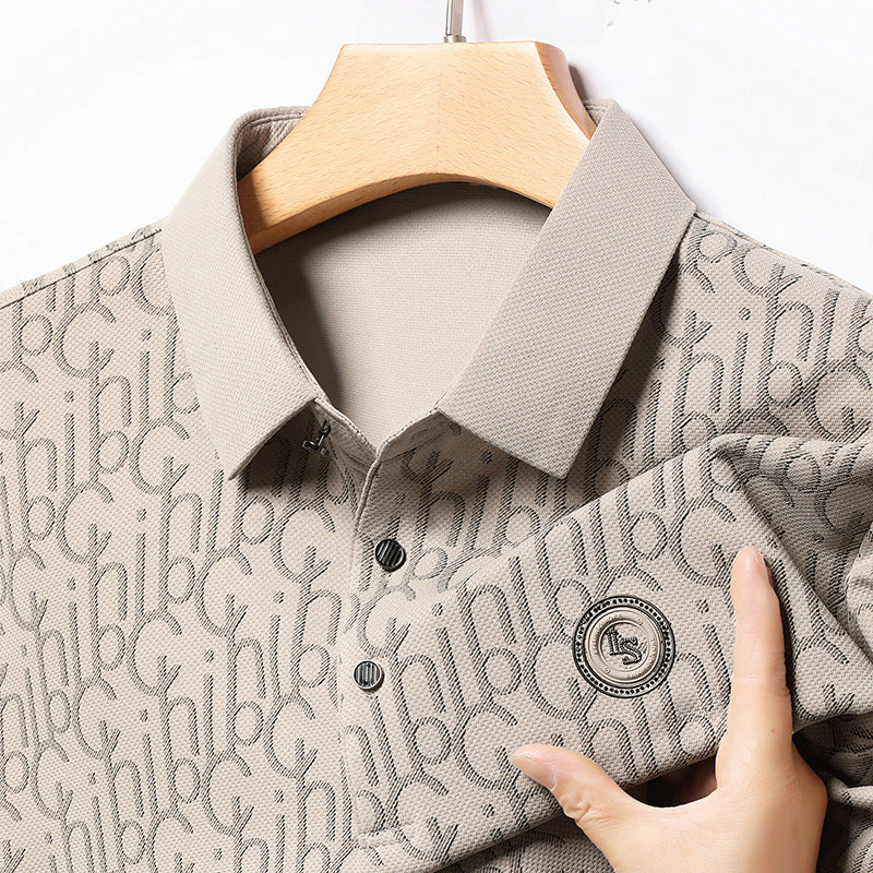 New Middle-aged Men's Fashion Casual Polo Collar Top Bottoming Shirt GLOBAL GRAB STORE