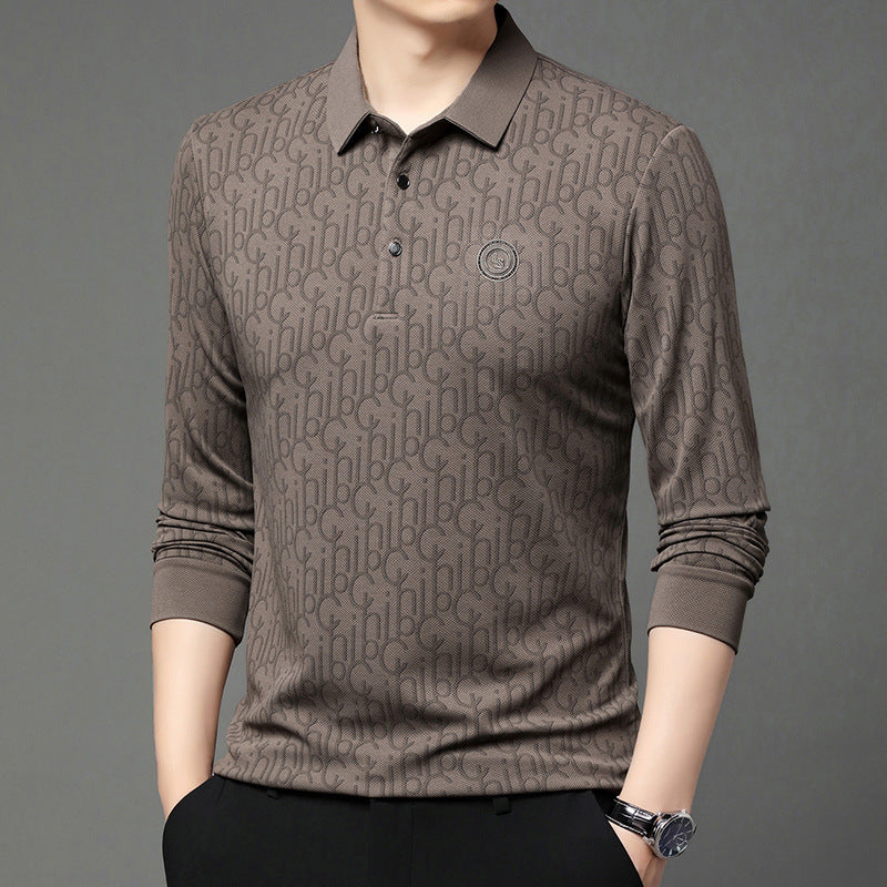 New Middle-aged Men's Fashion Casual Polo Collar Top Bottoming Shirt GLOBAL GRAB STORE