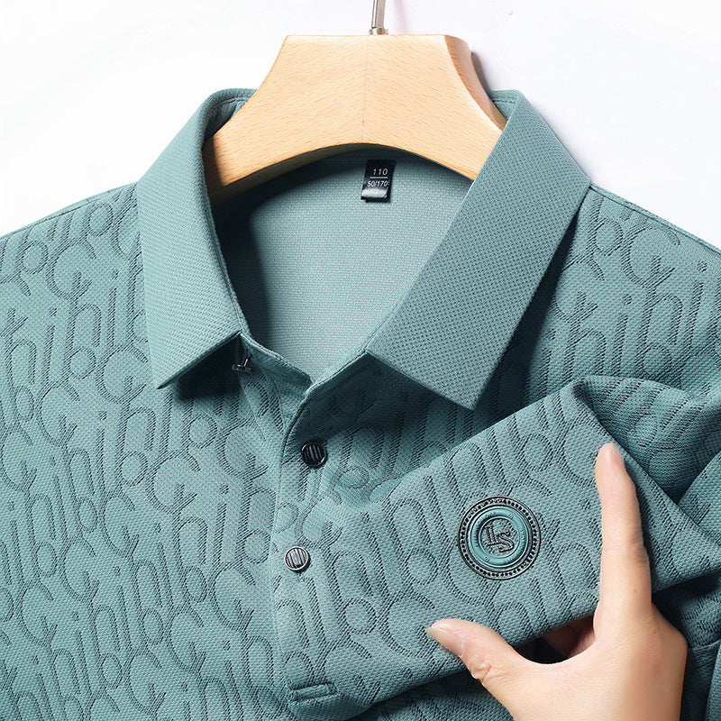New Middle-aged Men's Fashion Casual Polo Collar Top Bottoming Shirt GLOBAL GRAB STORE