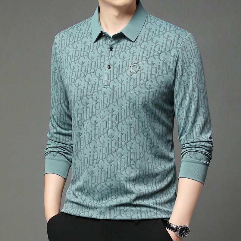 New Middle-aged Men's Fashion Casual Polo Collar Top Bottoming Shirt GLOBAL GRAB STORE