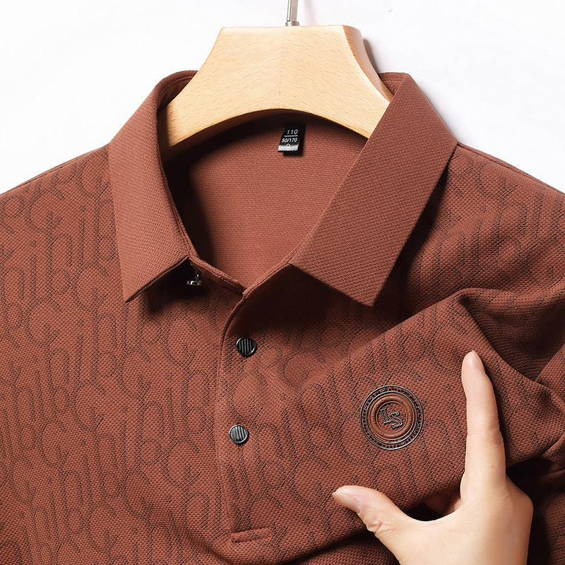 New Middle-aged Men's Fashion Casual Polo Collar Top Bottoming Shirt GLOBAL GRAB STORE