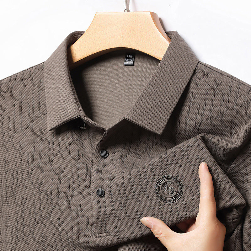 New Middle-aged Men's Fashion Casual Polo Collar Top Bottoming Shirt GLOBAL GRAB STORE