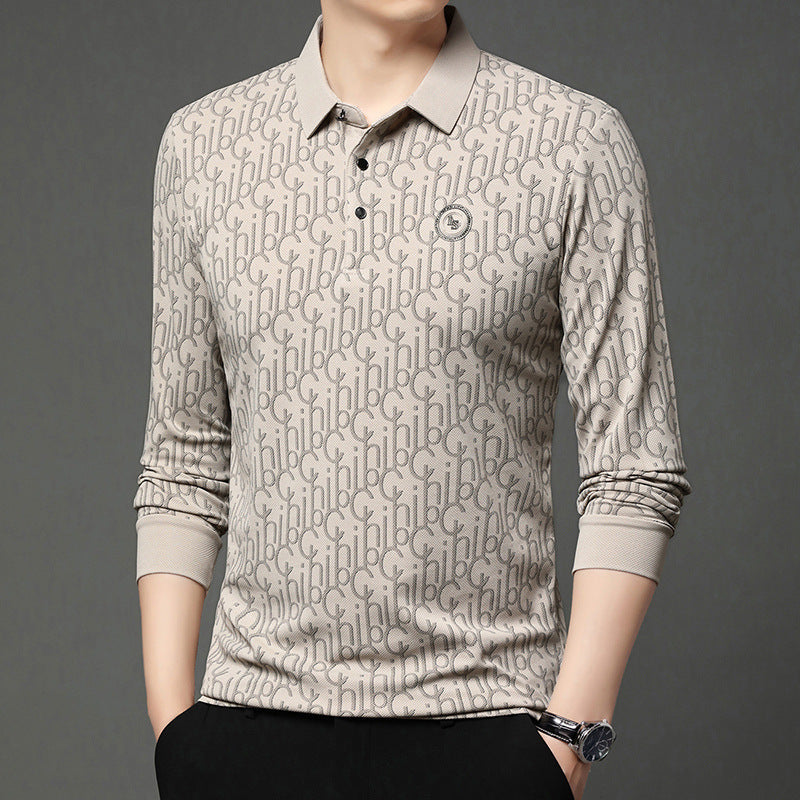 New Middle-aged Men's Fashion Casual Polo Collar Top Bottoming Shirt GLOBAL GRAB STORE