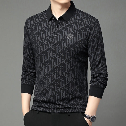 New Middle-aged Men's Fashion Casual Polo Collar Top Bottoming Shirt GLOBAL GRAB STORE